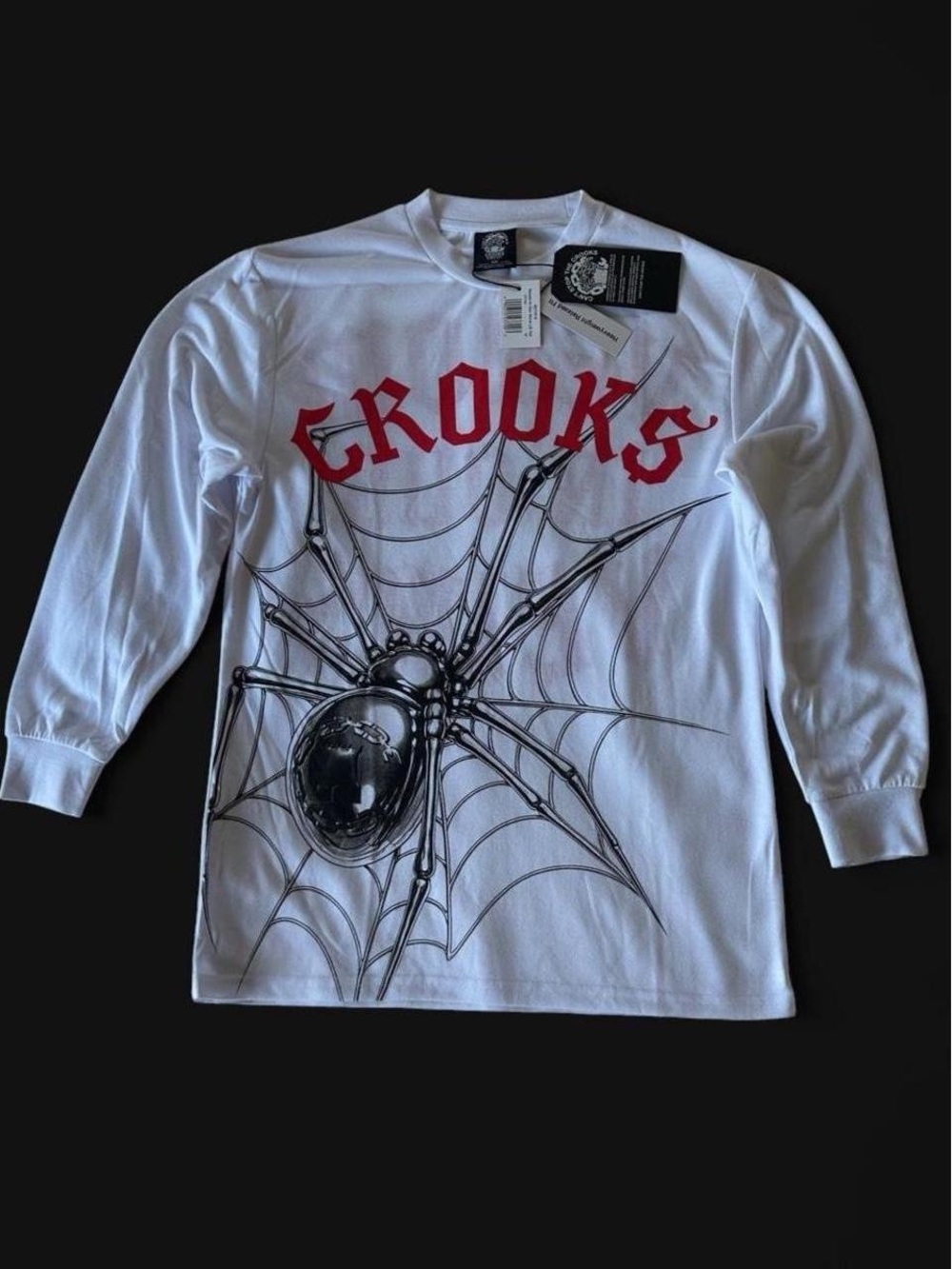 Crooks & Castles Venom In Our Veins Spider Long Sleeve Shirt M NWT